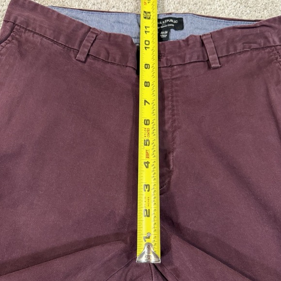 Banana Republic Fulton Skinny Chino Burgundy 31x30 Slim Stretch Casual Pants - Picture 5 of 10